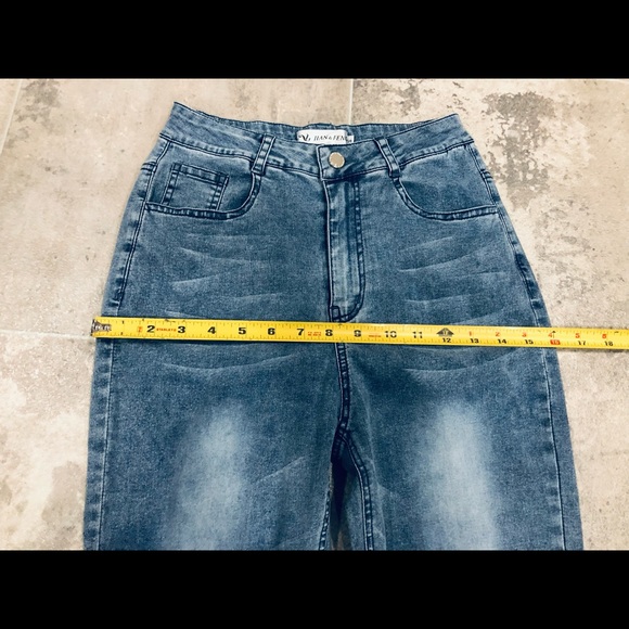 🎉HP x 2🎉High Waist Distressed Skinny Crops-Jian & Feng -Measurements in Pics - Picture 8 of 15